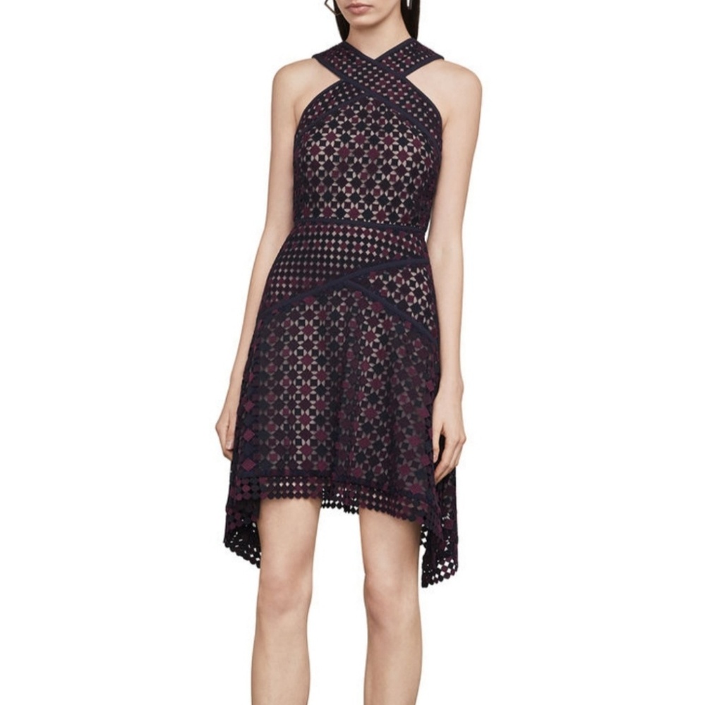 NWT Bcbgmaxazria Sofia Crisscross Halter Dress